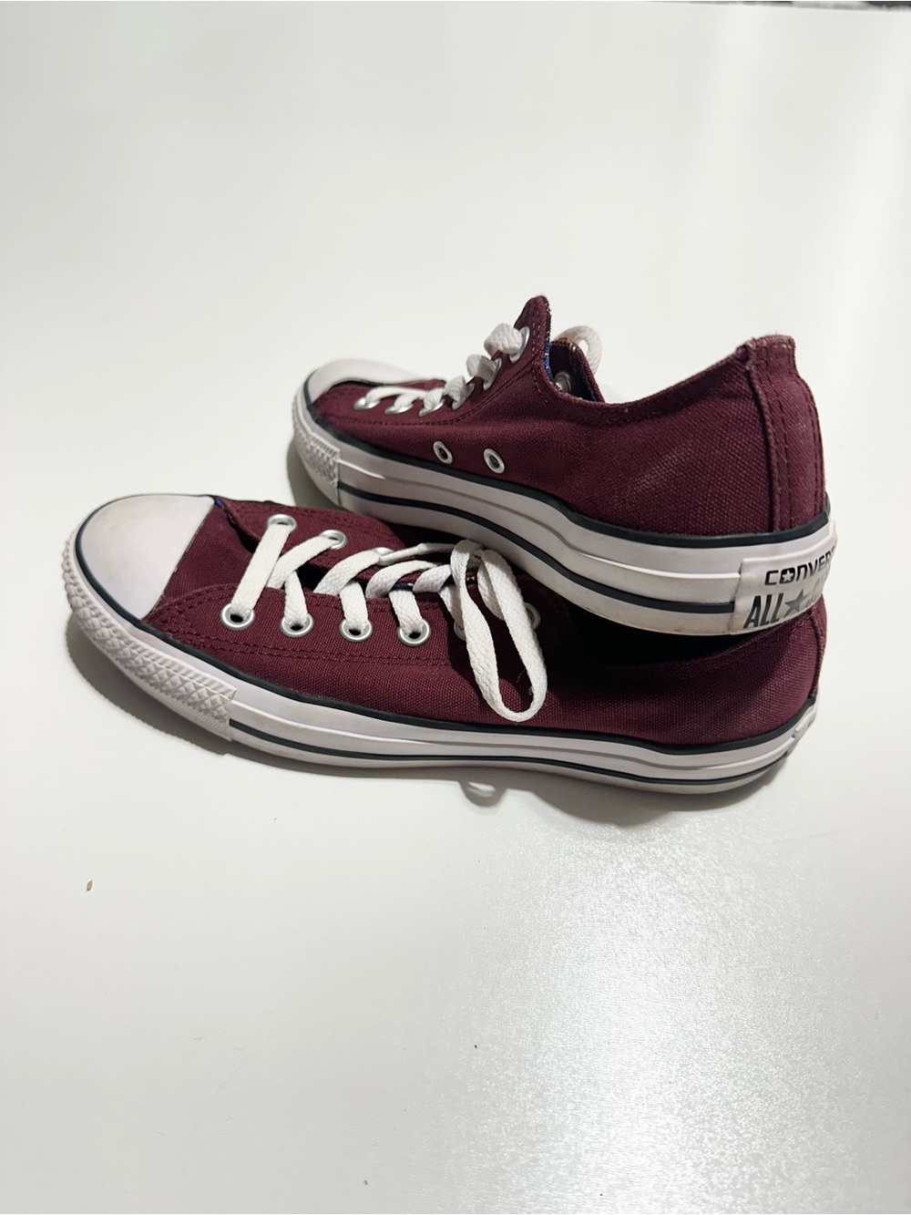 Converse Burgundy and White Low-Top Sneakers - Picture 2 of 4